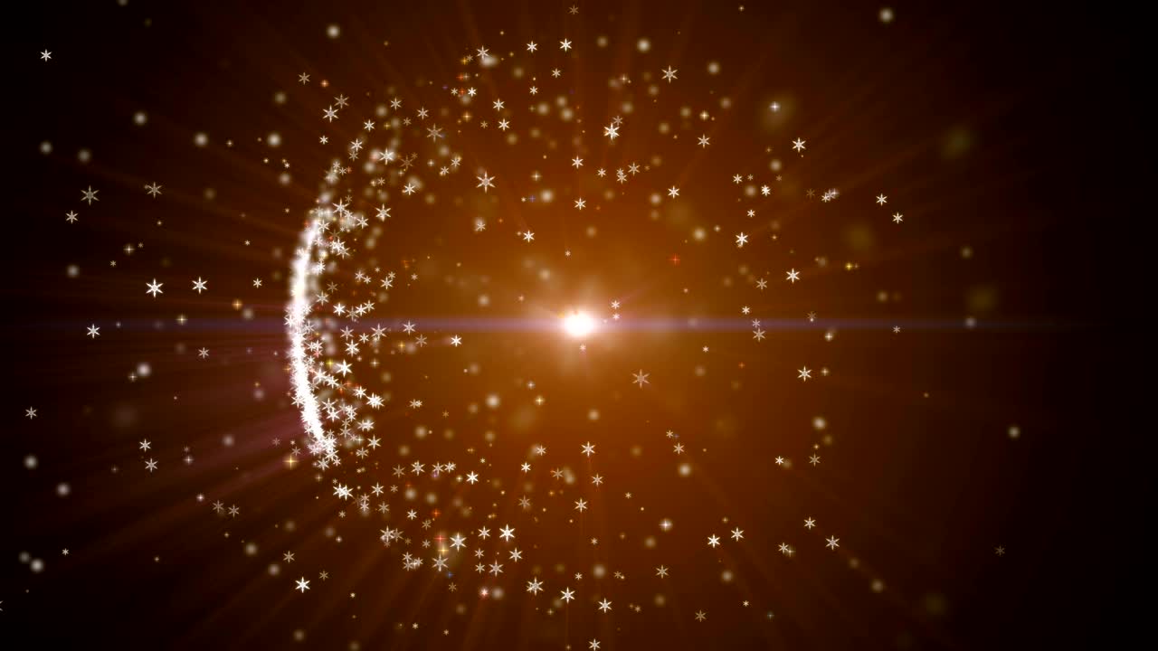 fondo abstracto con forma circular formada por pequeñas partículas. efecto de rayo de luz, uhd 4k.