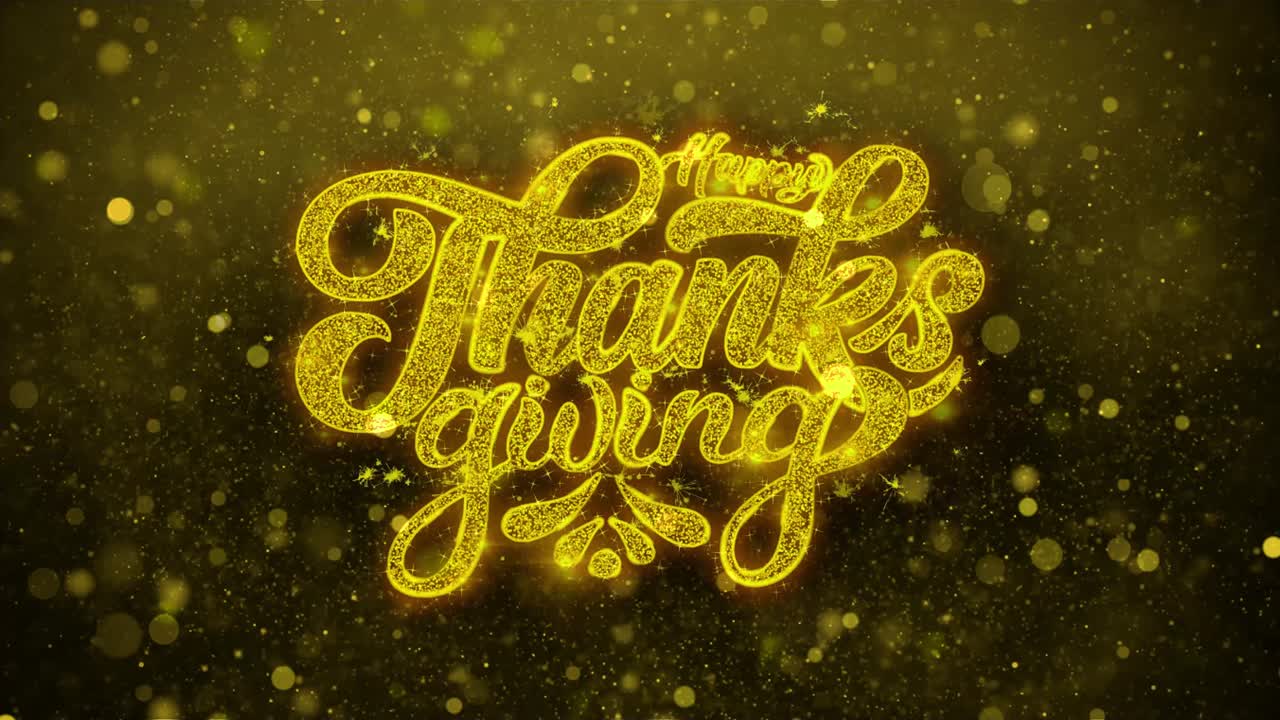 Grafica Buon Ringraziamento con Glitter Dorati