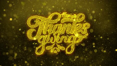 happy thanksgiving golden glitter graphic design