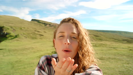 woman on vacation in mountains