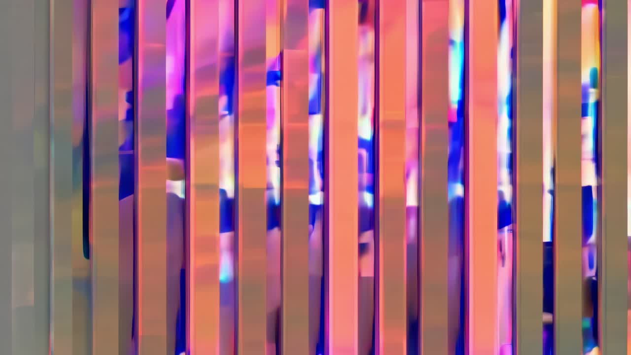 Abstract visual sequence showcasing vibrant colors and dynamic patterns through vertical lines, illustrating a captivating motion flow and transformation in a contemporary artistic style