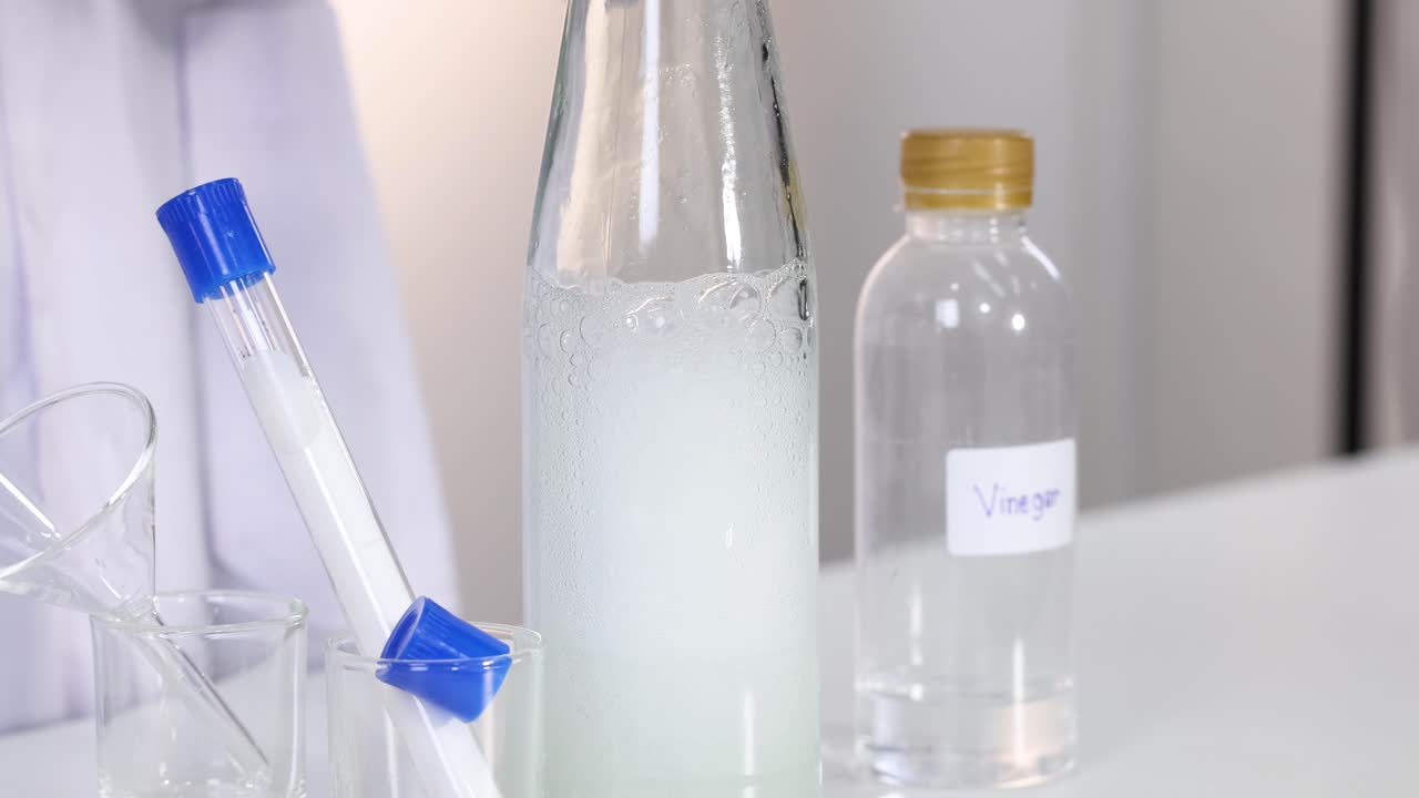 화학 반응은 기체로 풍선을 부풀립니다.