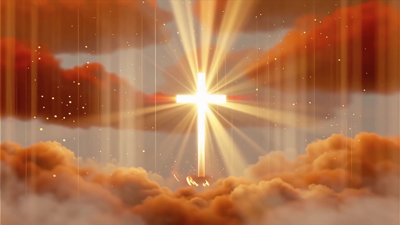 Christian Cross Heavenly Light Worship Background
