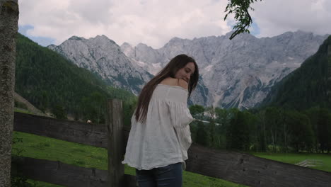 woman in mountains