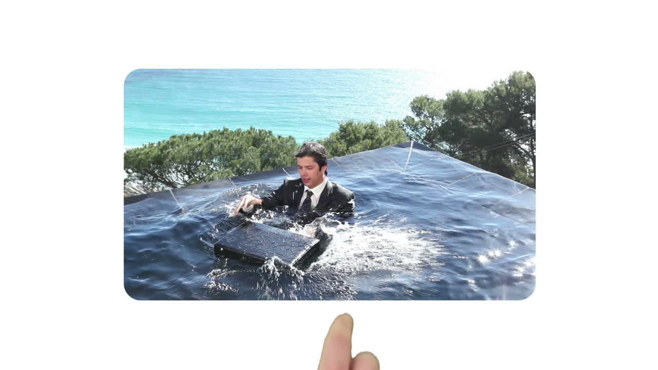 vídeos divertidos de hombres de negocios en la playa