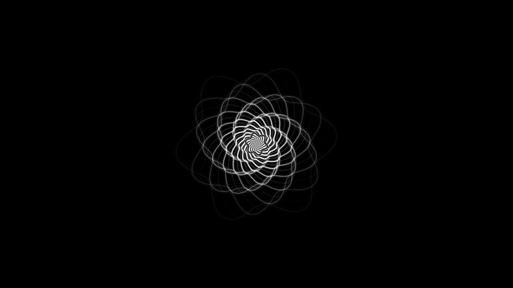 Abstract White Geometric Spiral Animation on Black Background