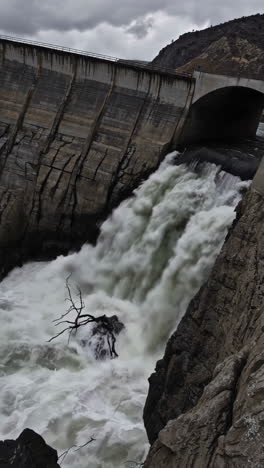 powerful water release from a large dam