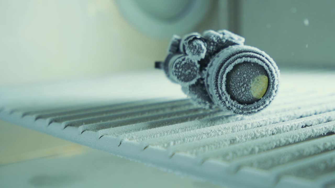 alcance militar encima de un estante cubierto de nieve