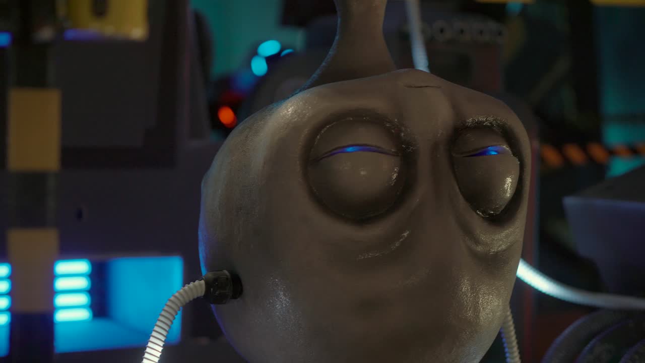 exhibición de la cabeza alienígena