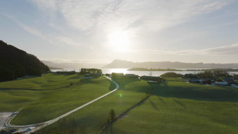 aerial of beautiful green grass land