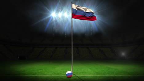 Russia-national-flag-waving-on-flagpole