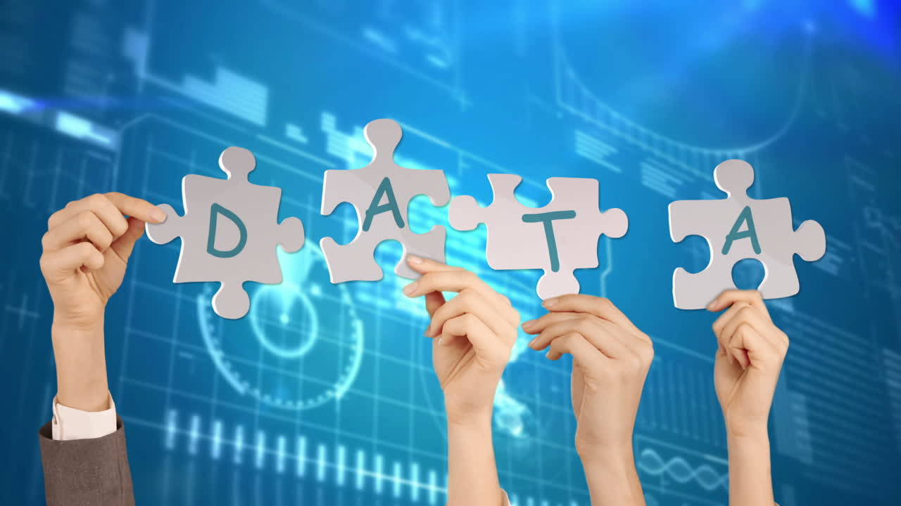 손을 잡고 퍼즐 조각