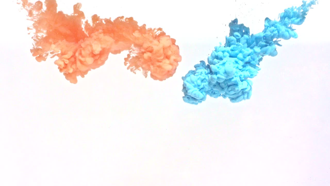 Orange and Blue Ink in Water