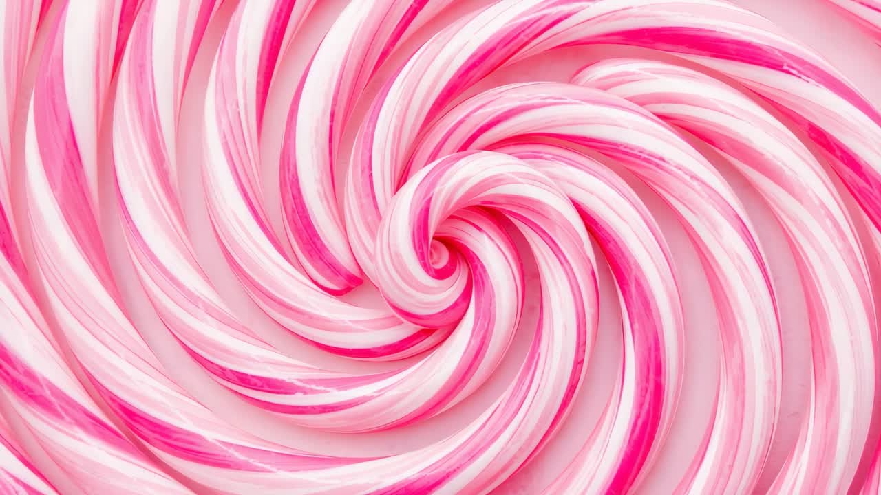 Avvio del loop, spirale a nastro rosa-bianco che ruota in senso orario, lucentezza che cambia nel loop dello studio