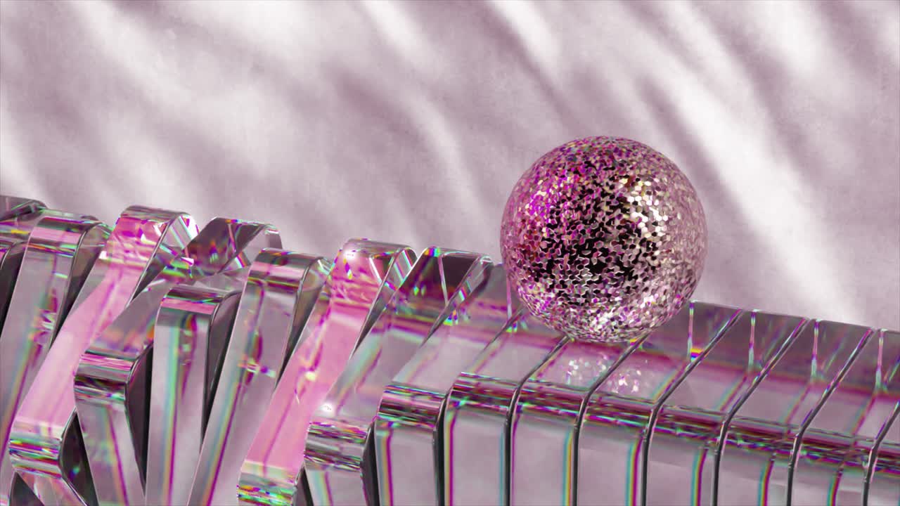 абстрактный геометрический дизайн со стеклом и сферой