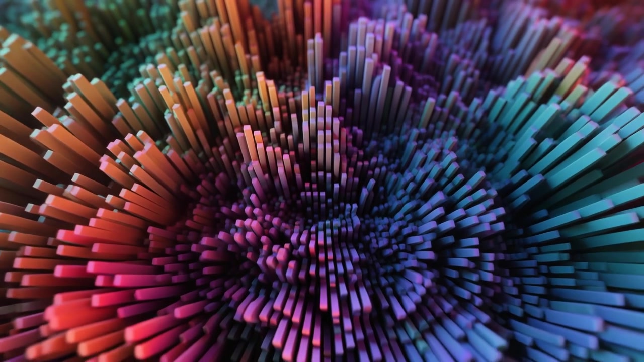 Abstract 3D Motion Background with Colorful Moving Pillars
