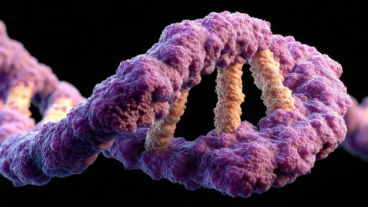 Exploring the Intricate Structure of DNA: A Detailed Visualization of the Genetic Helix in Stunning Color and Texture
