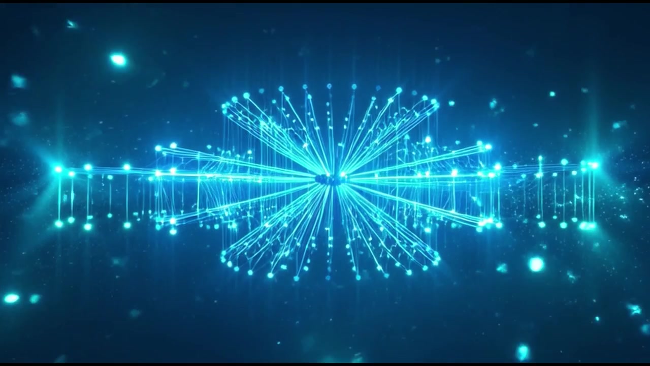 Abstract Glowing Blue Digital Network Connection Animation