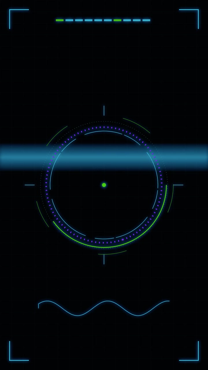 Futuristic Digital HUD Interface with Scanning Beam