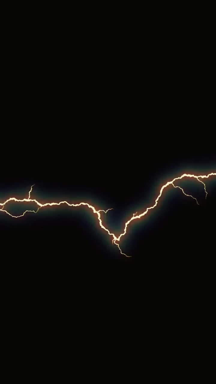 Fulmine Elettrico Dinamico Che Si Abbatte Su Sfondo Nero