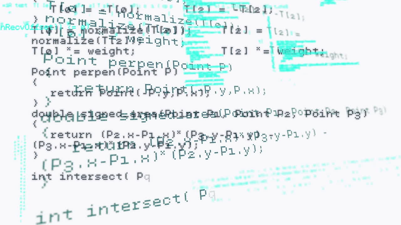 Animation of green data processing on white background