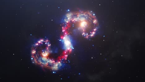nebulosa colorida moviéndose en el espacio