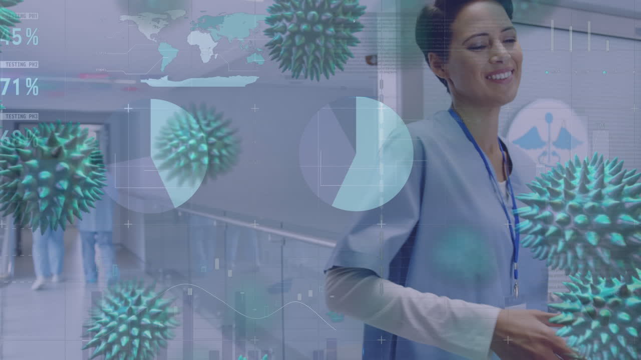 procesamiento de datos estadísticos y movimiento de células de covid-19