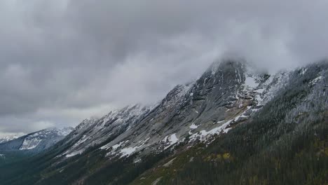 rugged rocky mountainside with some snow