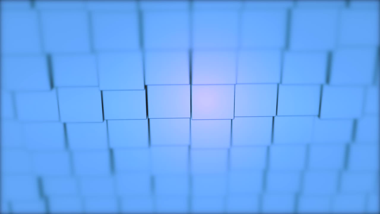 abstract 3d hace que los cubos rotativos azules sean un fondo de animación moderna en un bucle sin costuras.