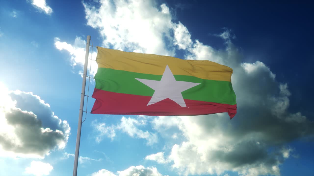 아름다운 파란 하늘을 배경으로 바람에 흔들리는 미마의 발