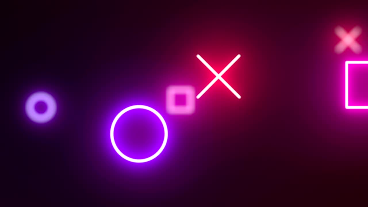 formas geométricas de neón púrpura y rosa en bucle animación de fondo abstracta