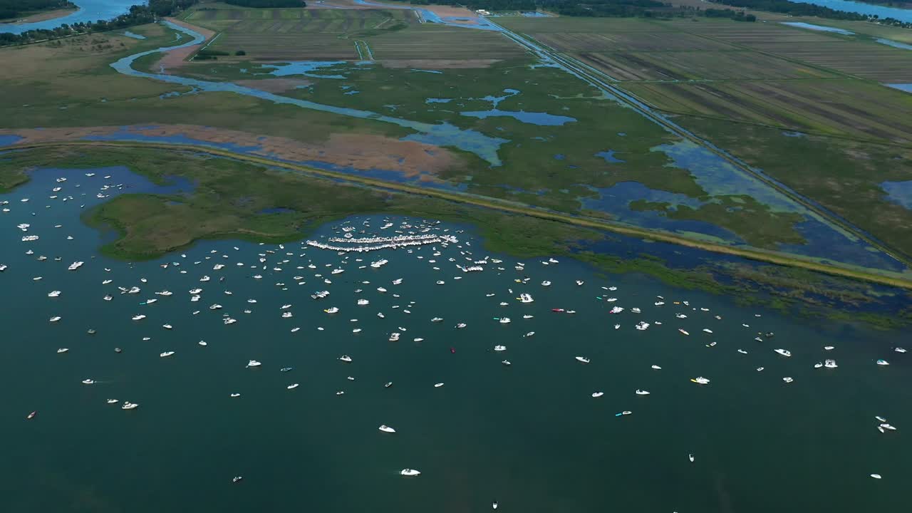 미시간 호수 세인트에서 보트 파티. 클레어