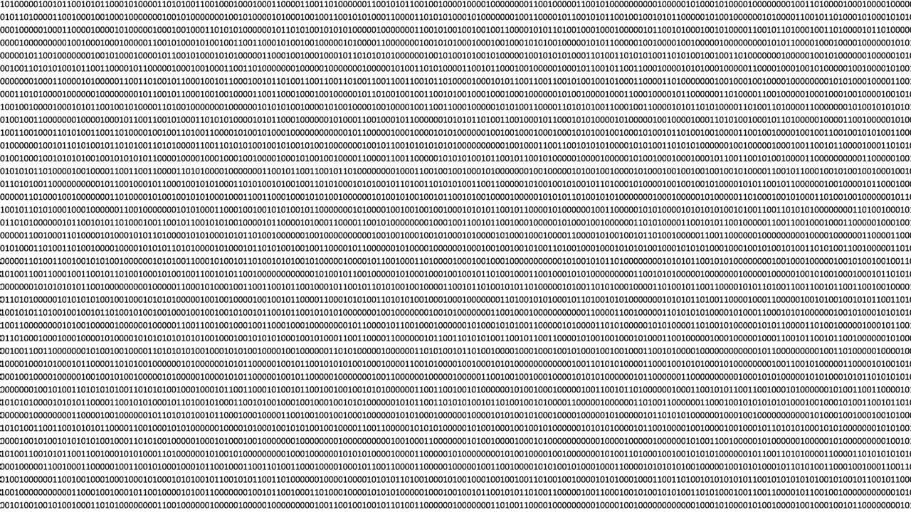 números binarios en la pantalla de la computadora digital en la matriz de fondo del monitor blanco.