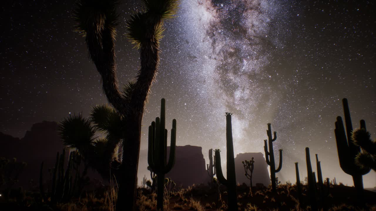 la vía láctea sobre el desierto de utah, ee.uu.