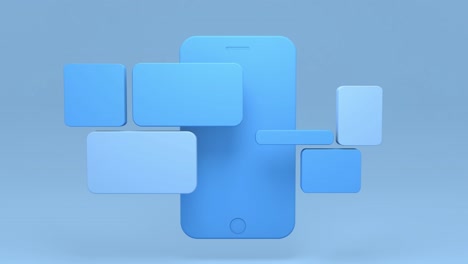 3d Minimal Blue mobile phone