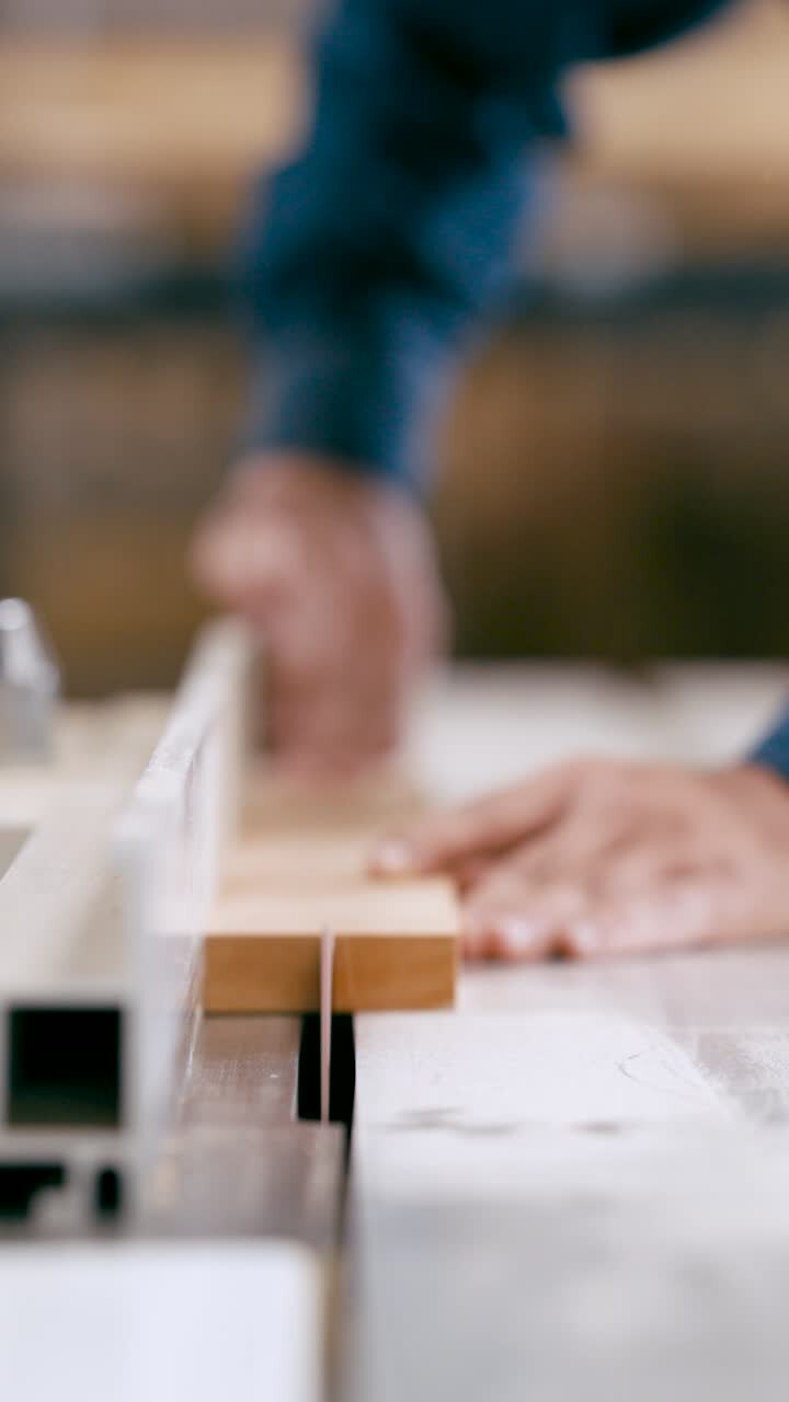 Lavorazione del legno con una sega da banco