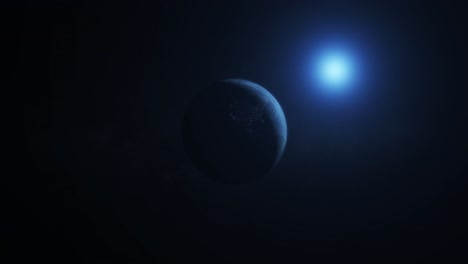 Planet-Erde-Und-Sonne-Im-Großen-Universum