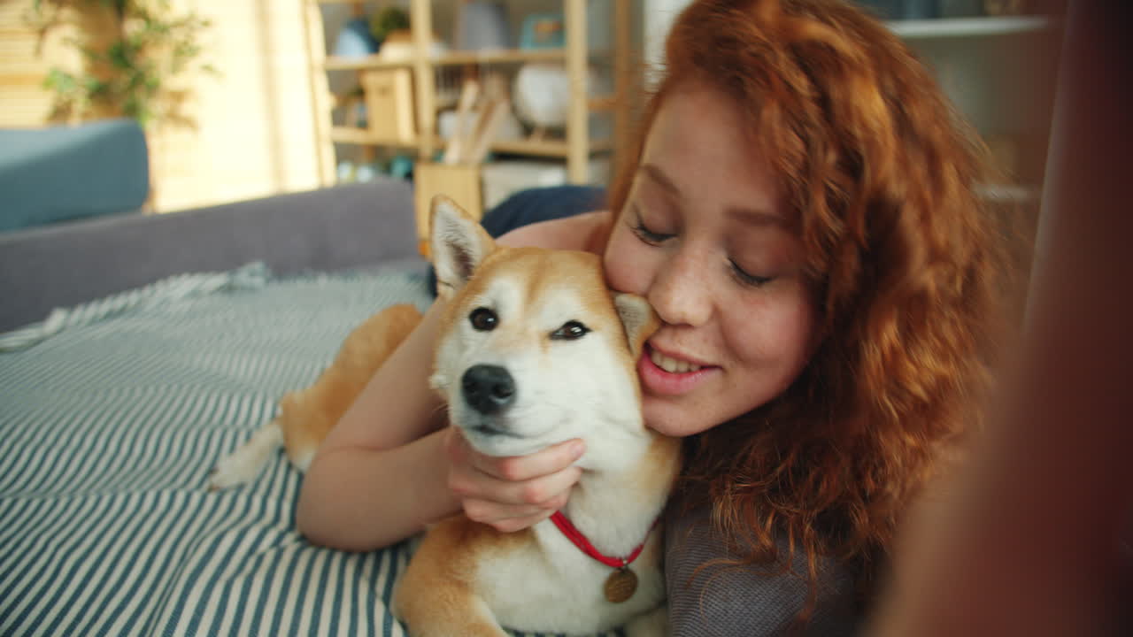 Woman and Dog Selfie