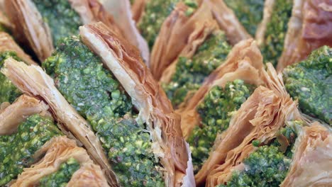 close-up of baklava