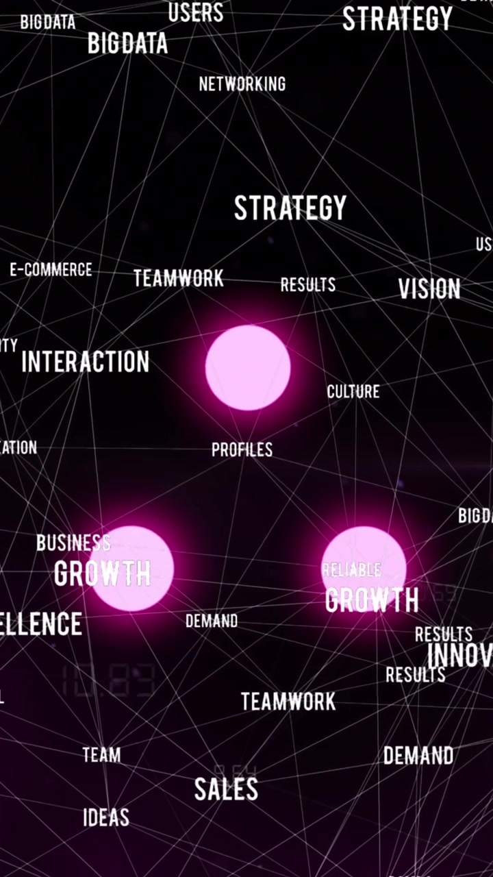 Animation of network of connections on black background