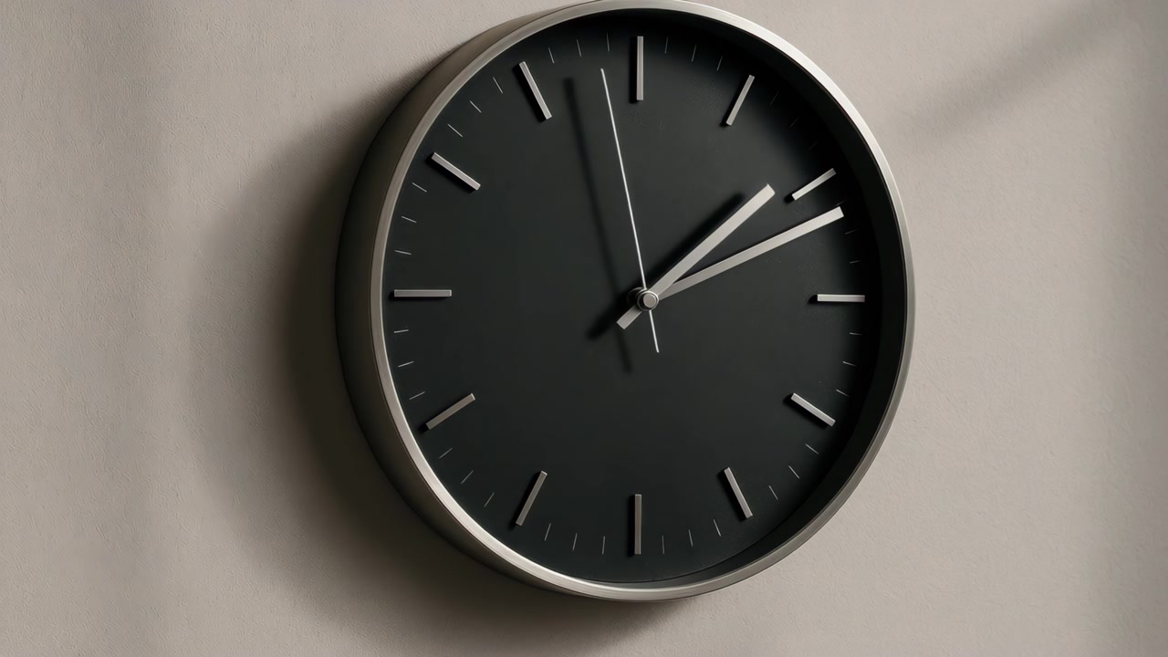 Modern Minimalist Wall Clock with Ticking Second Hand