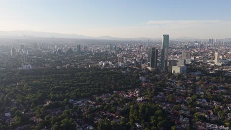 aerial panorama of south of mexico city during a smoggy day