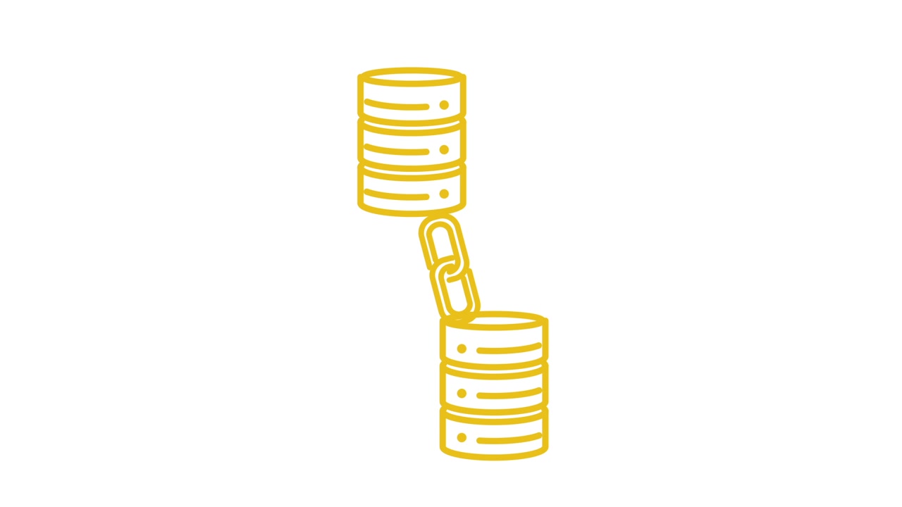 Animated Icon of Database Servers Connected by a Link