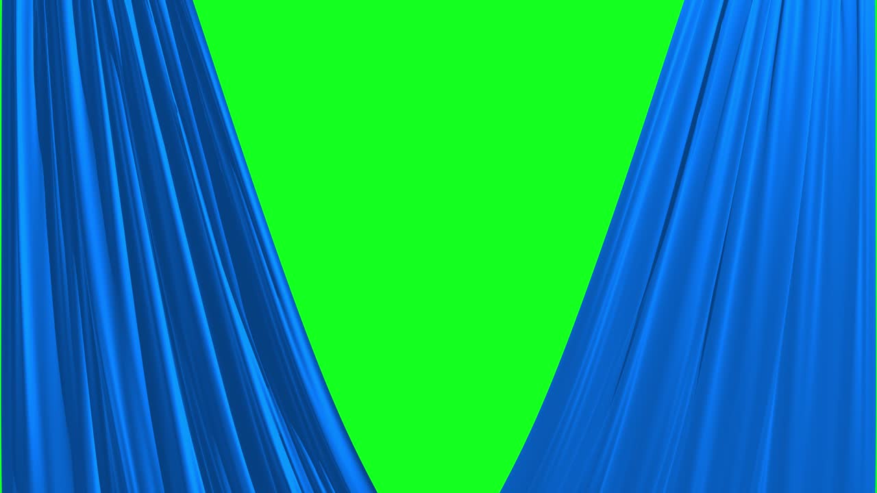 Tende blu su schermo verde
