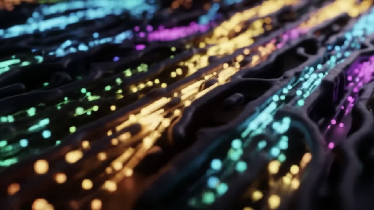 Vibrant Patterns of Light and Color Flowing in Abstract Formation, Creating a Mesmerizing Visual Display of Electric Energy and Dynamic Movement