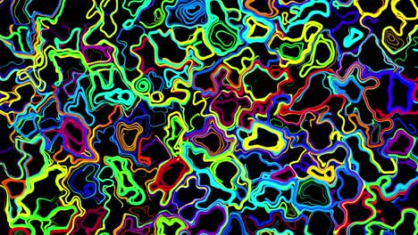 abstract creative looped bg with curled lines like trails of different colors. lines form swirling pattern like curle noise. abstract 3d looping flowing animation as bright creative festive background