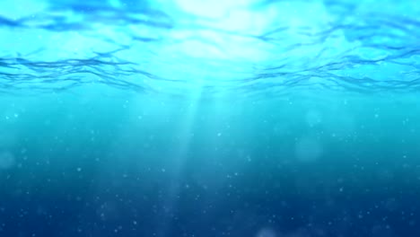 high quality perfectly seamless loop of deep blue ocean waves from underwater background with micro particles flowing