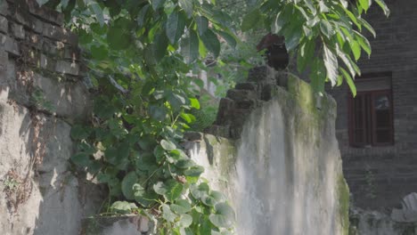 sunshine sprinkles on the broken walls of the ruins