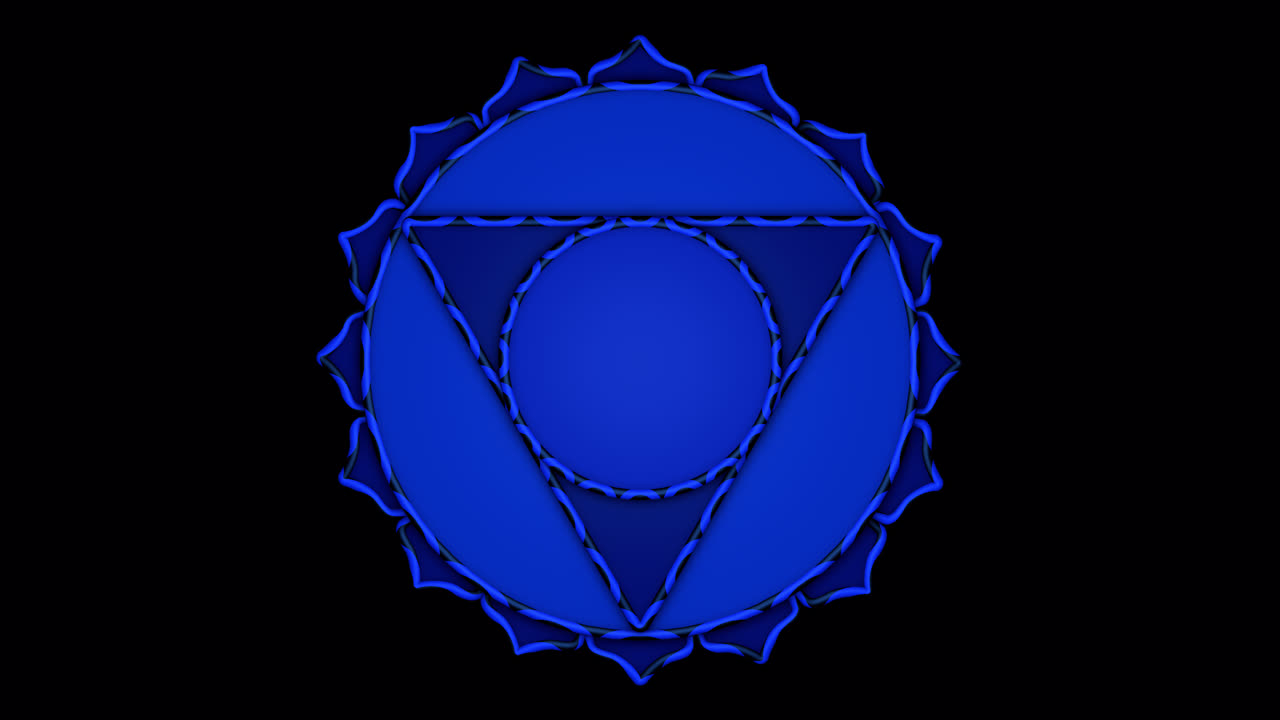 Mesmerizing high-quality animated Throat Chakra with alpha channel. Perfect for communication and truth visuals.