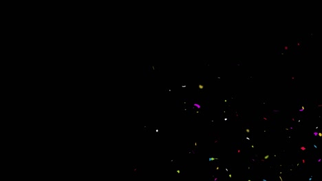 multi color popper confetti falling down particles 4k loop animation green screen.